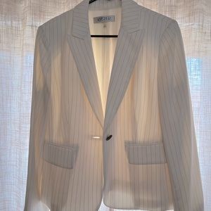 White Blazer with Black Pinstripes